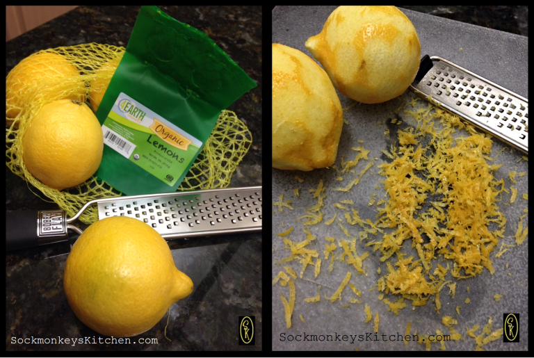Grating lemon peel with a rasp only takes a couple of minutes!